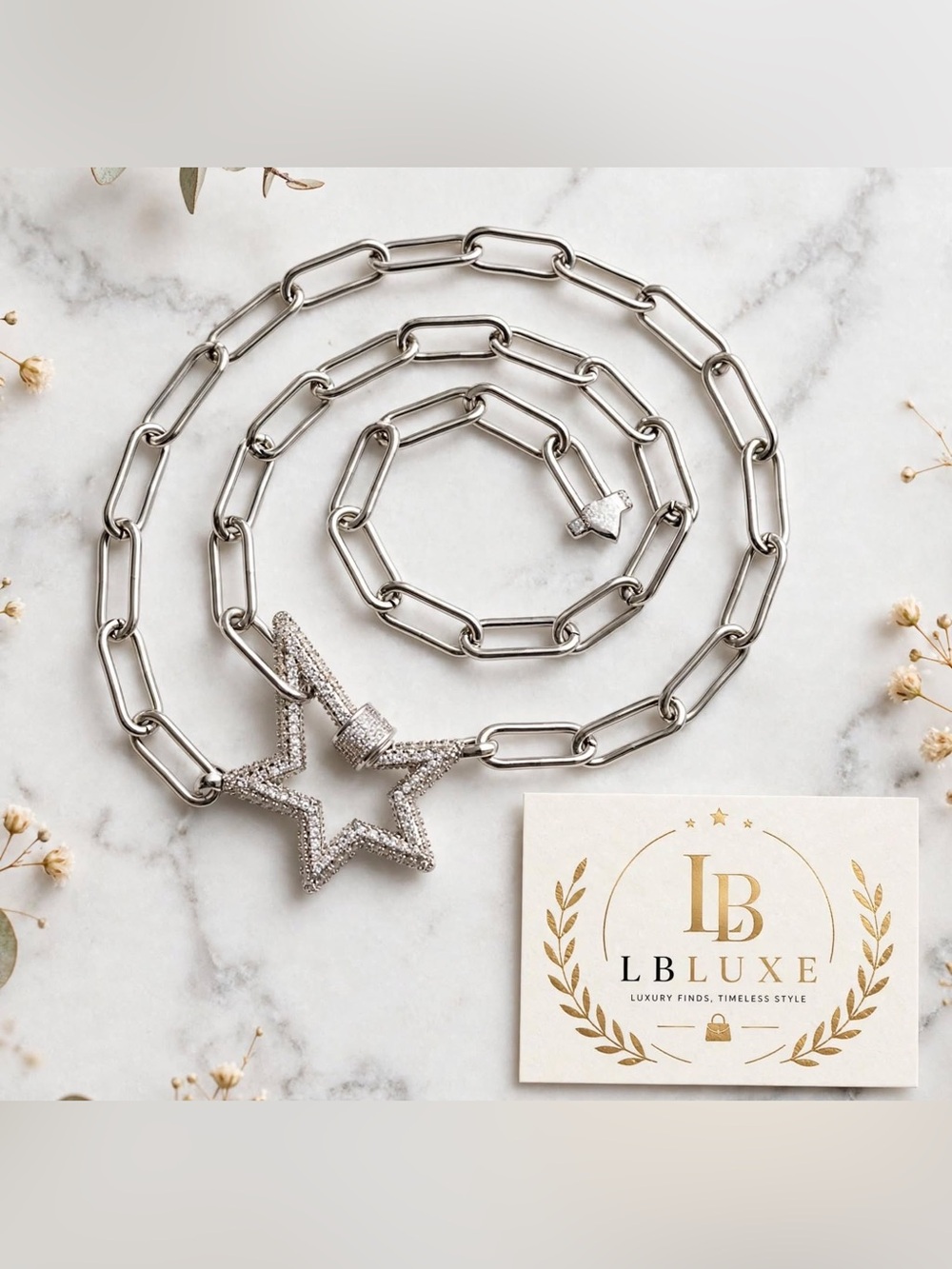 ZENZII Silver Pavé Star Rhinestone Necklace | Celestial Statement Jewelry